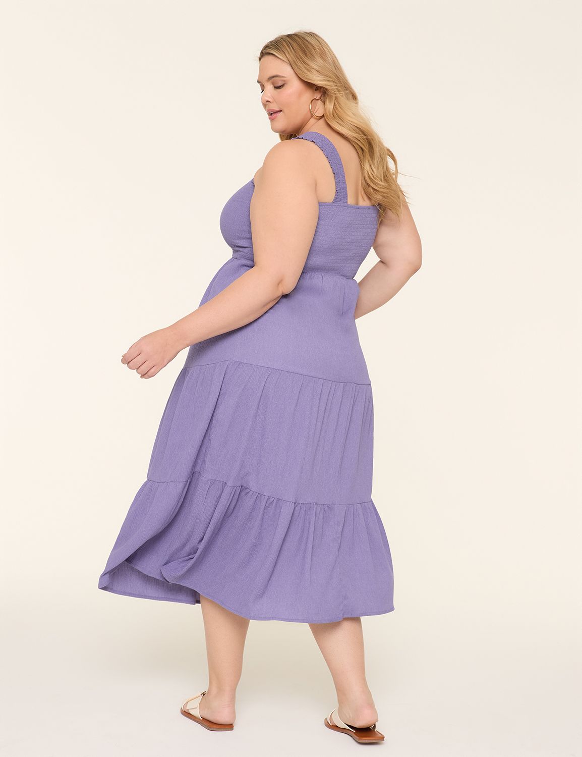 SMOCKED BODICE SQUARE NK TIERED DRE Product Image 2