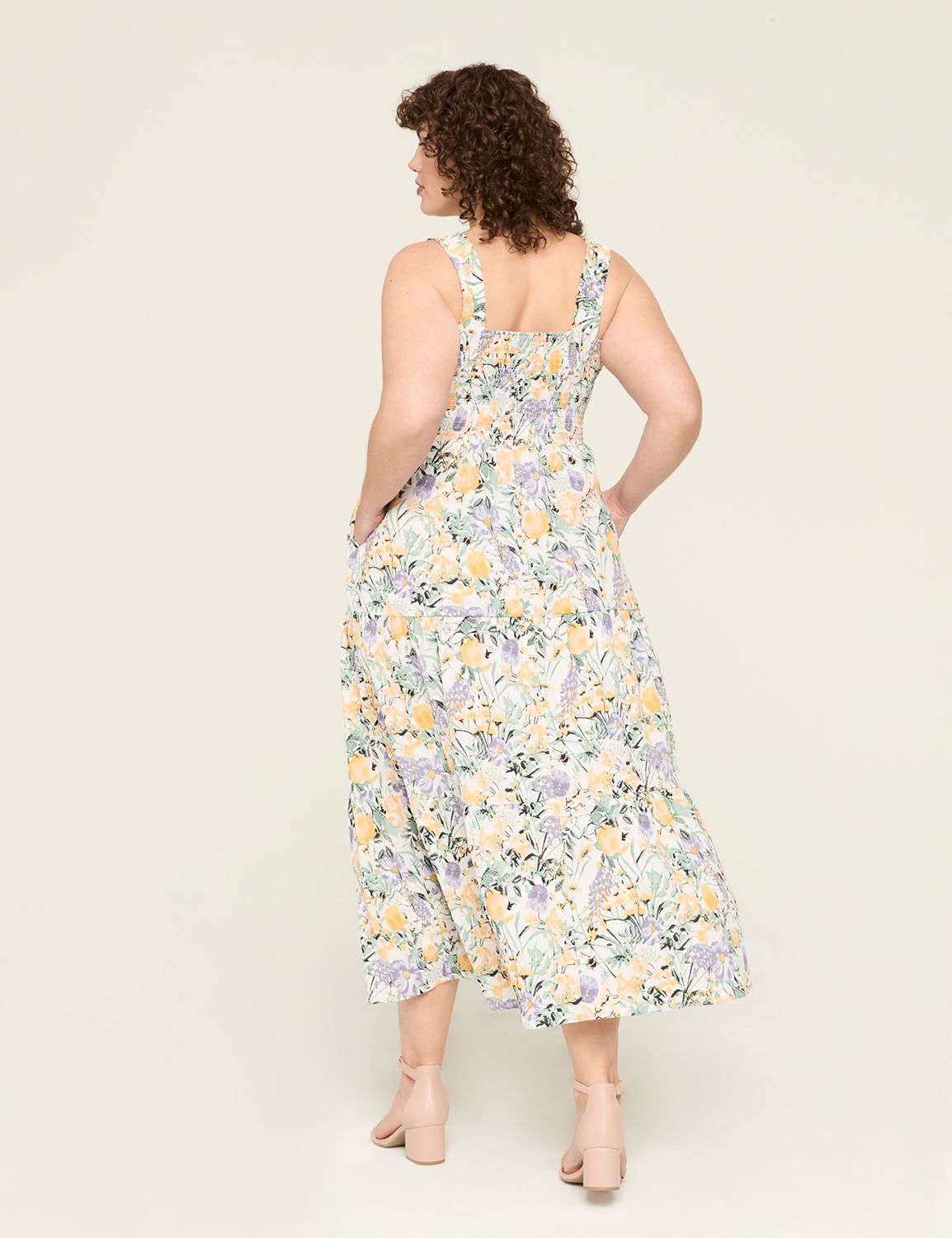 SMOCKED BODICE SQUARE NK TIERED DRE Product Image 2