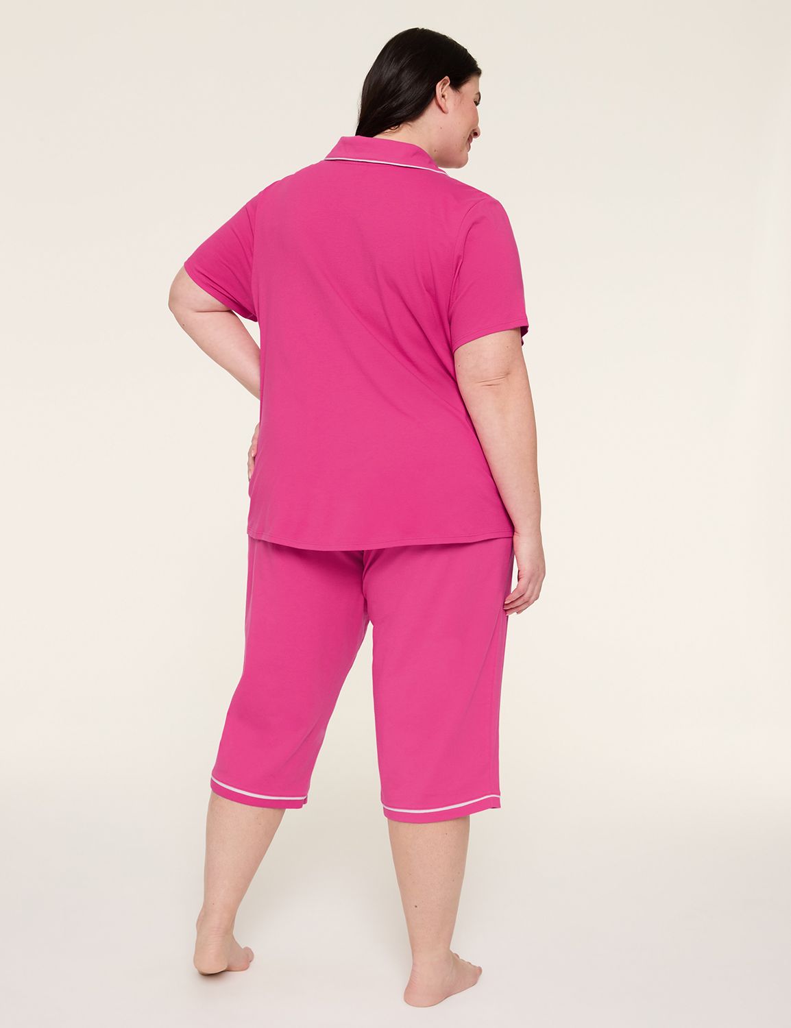 CVC Notch Neck & Crop Pant PJ Set 1 Product Image 2