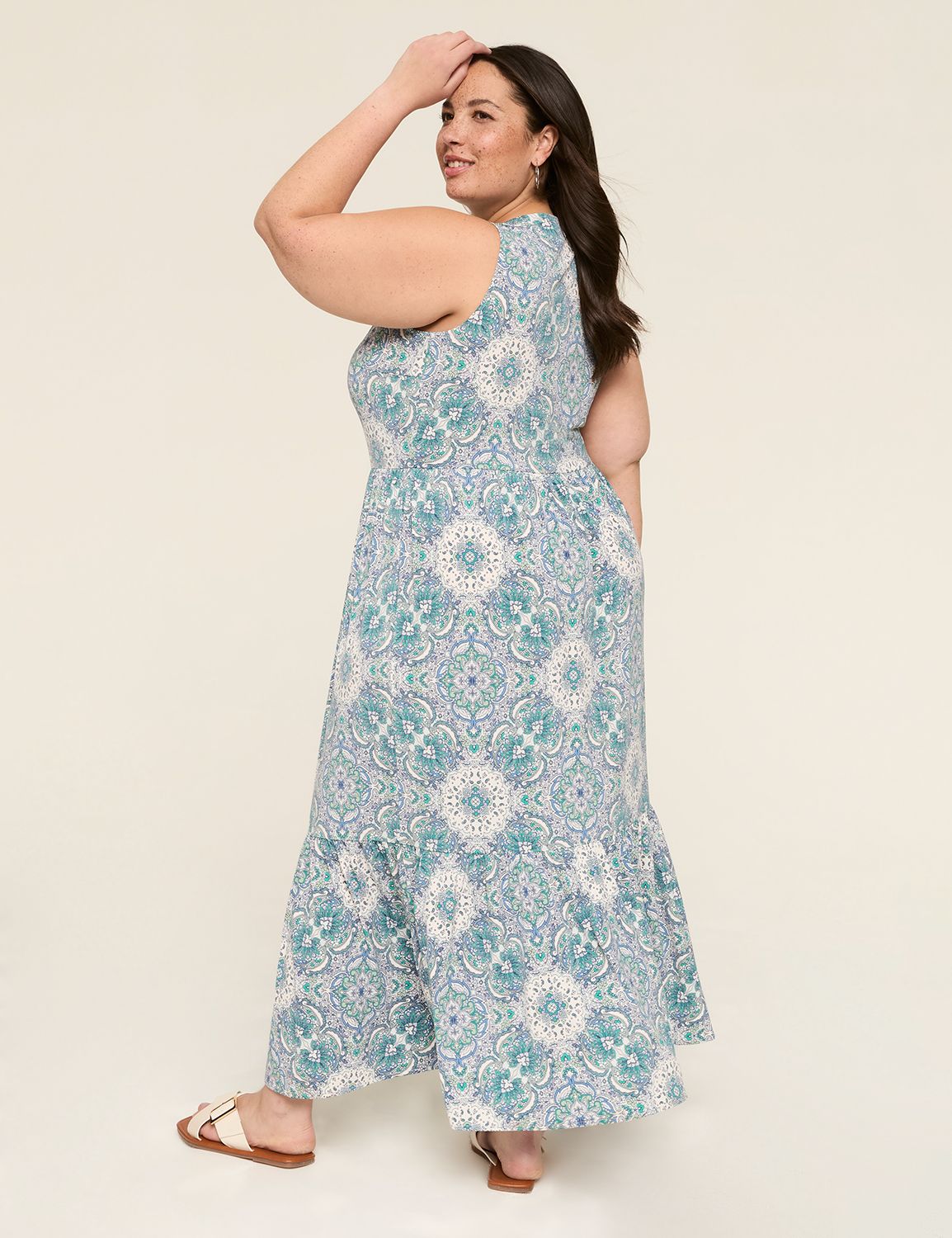 knee length dresses for ladies Peach Maxi Dress With Embroidered Back and Button Detail