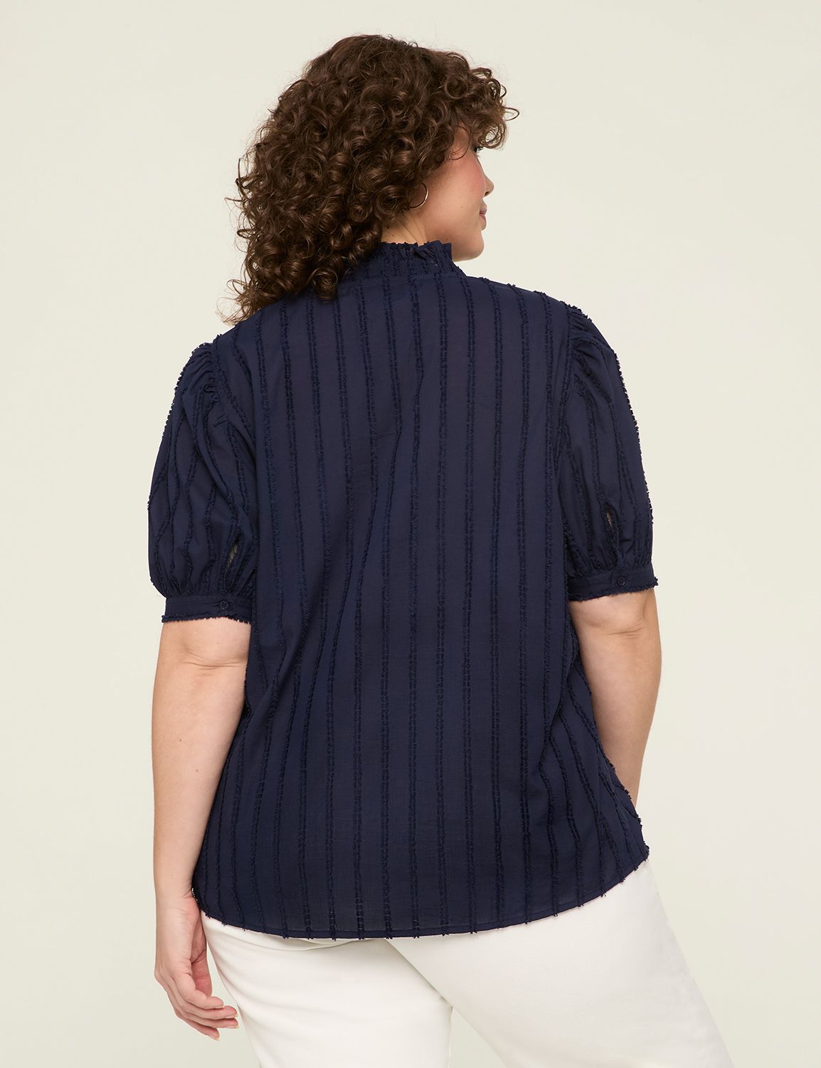 3/4 Ruffle Sleeve Pintuck V-Neck Popover Blouse in Teal