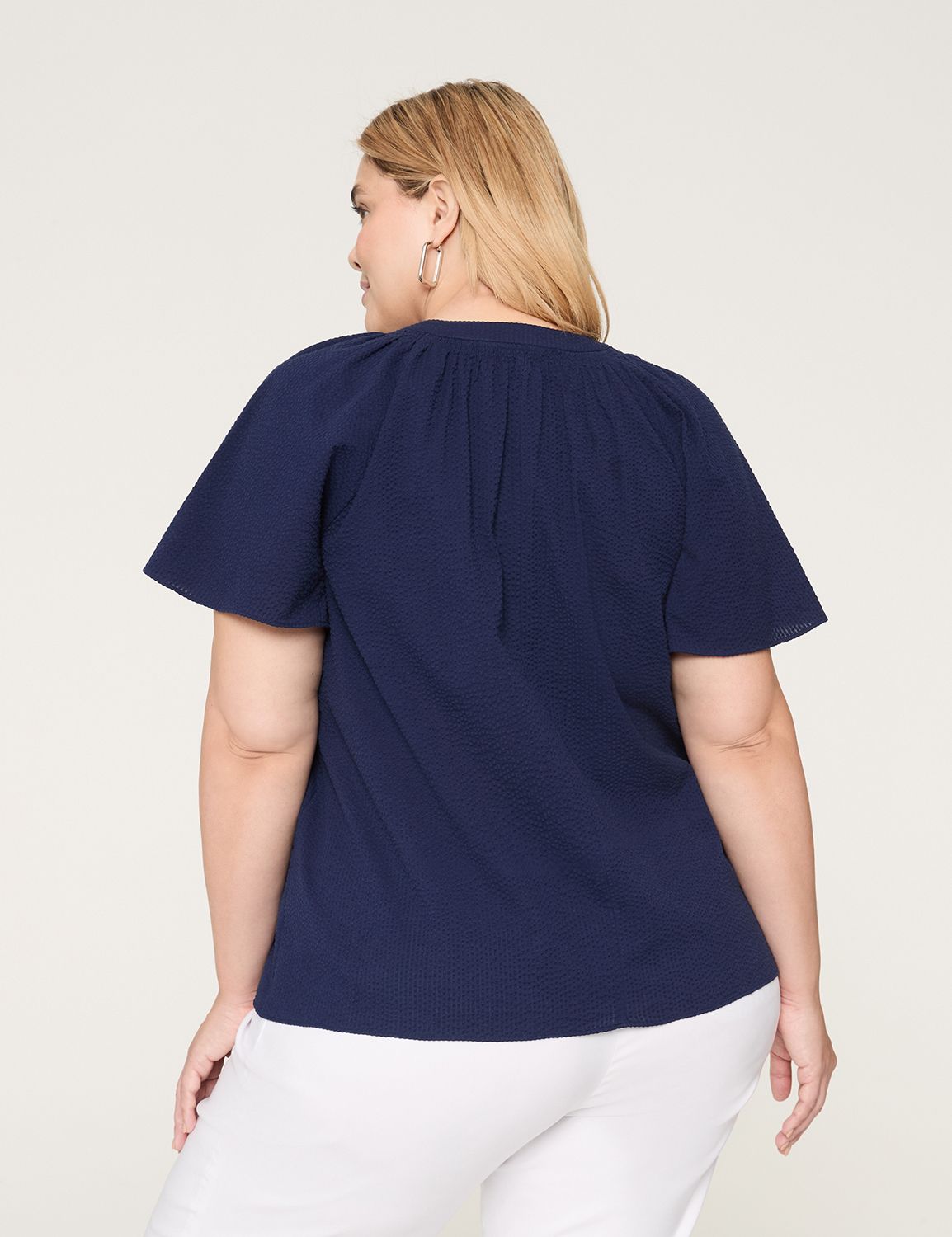 Swing Flutter Sleeve Split Neck Pop Product Image 2