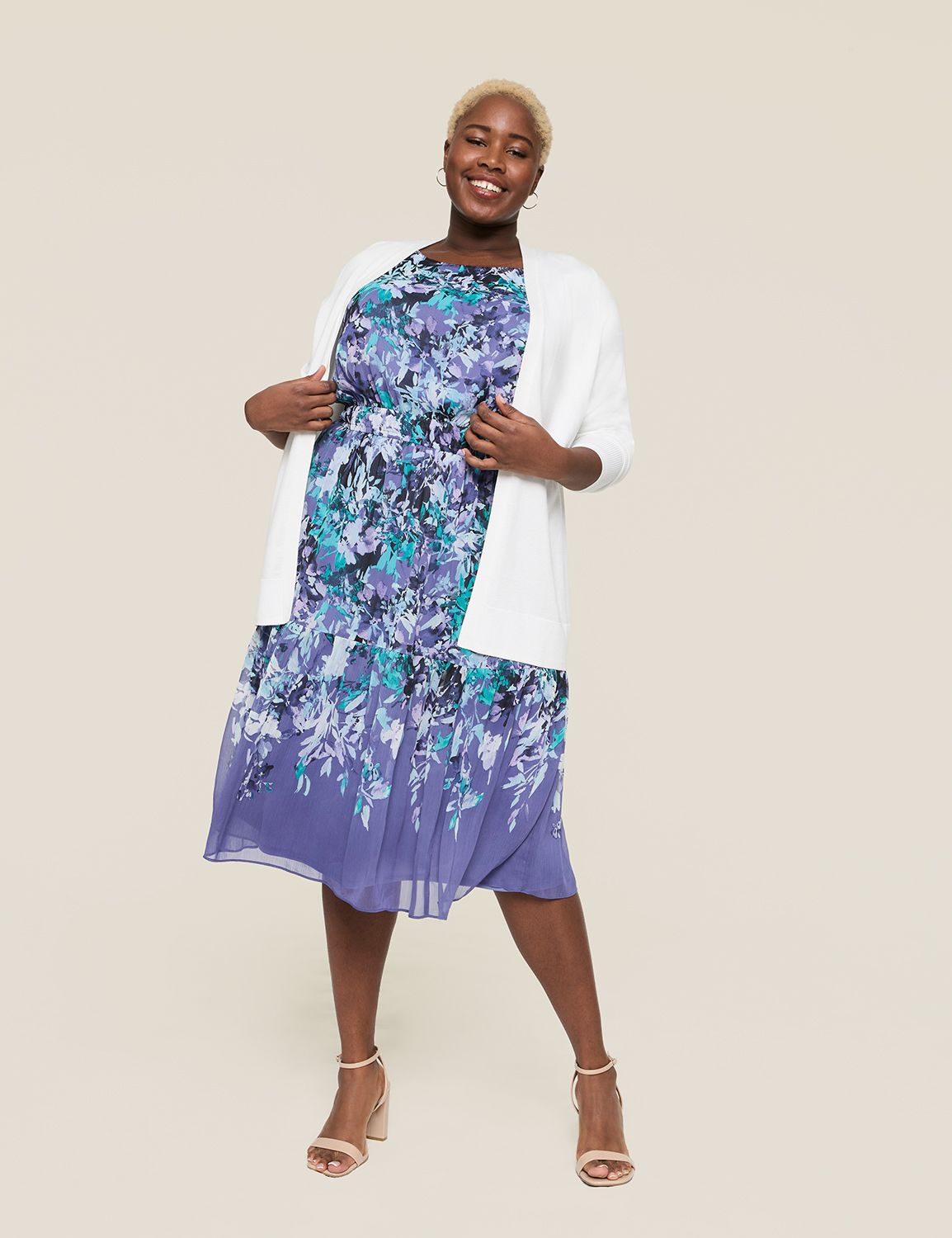 SS VNECK ELASTIC WAIST LONG MIDI DR Product Image 1