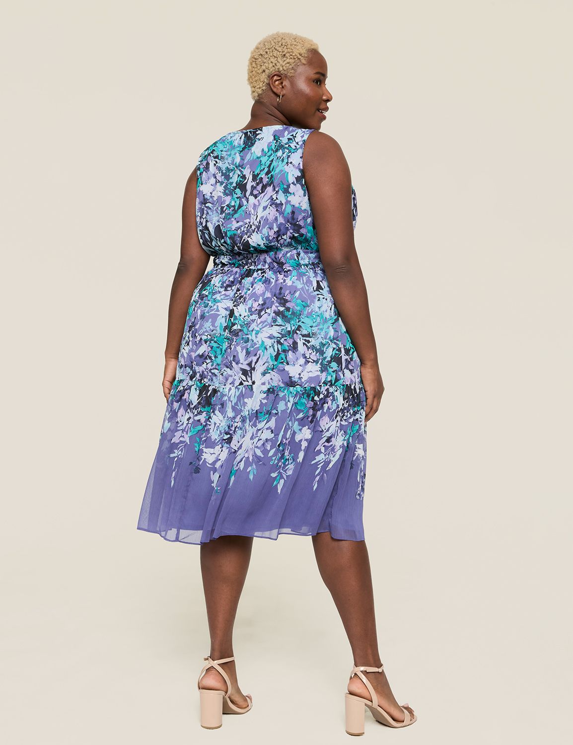 SS VNECK ELASTIC WAIST LONG MIDI DR Product Image 2