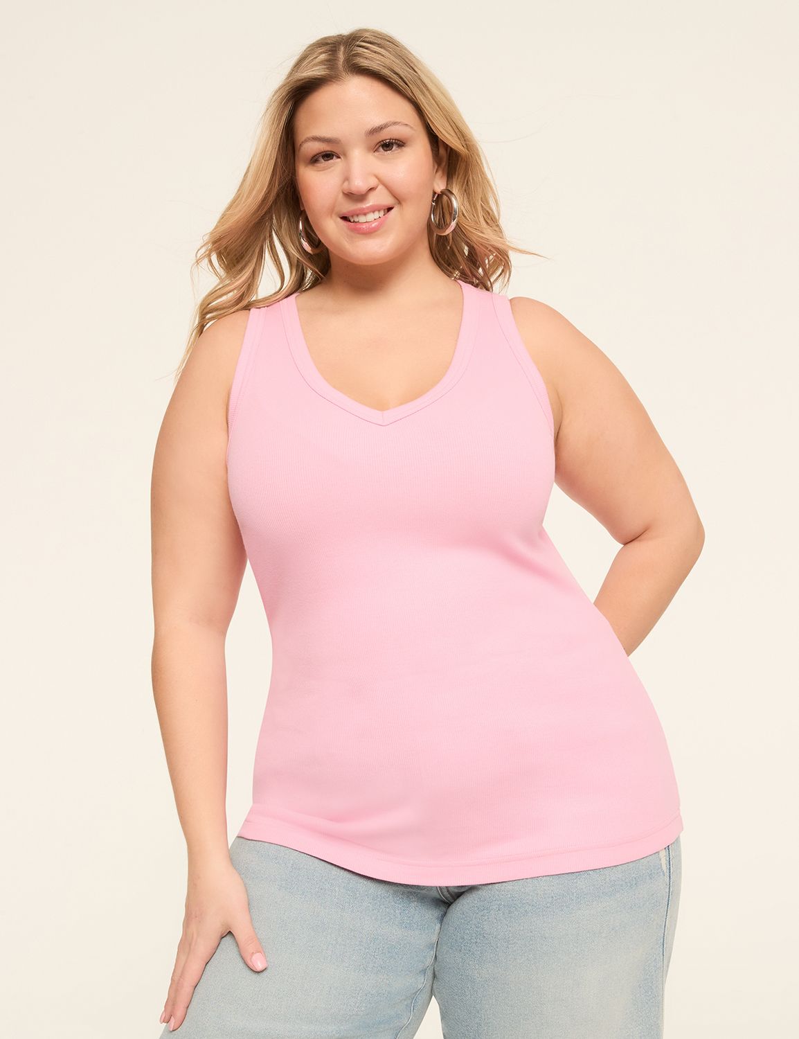 Rib V-Neck Tank