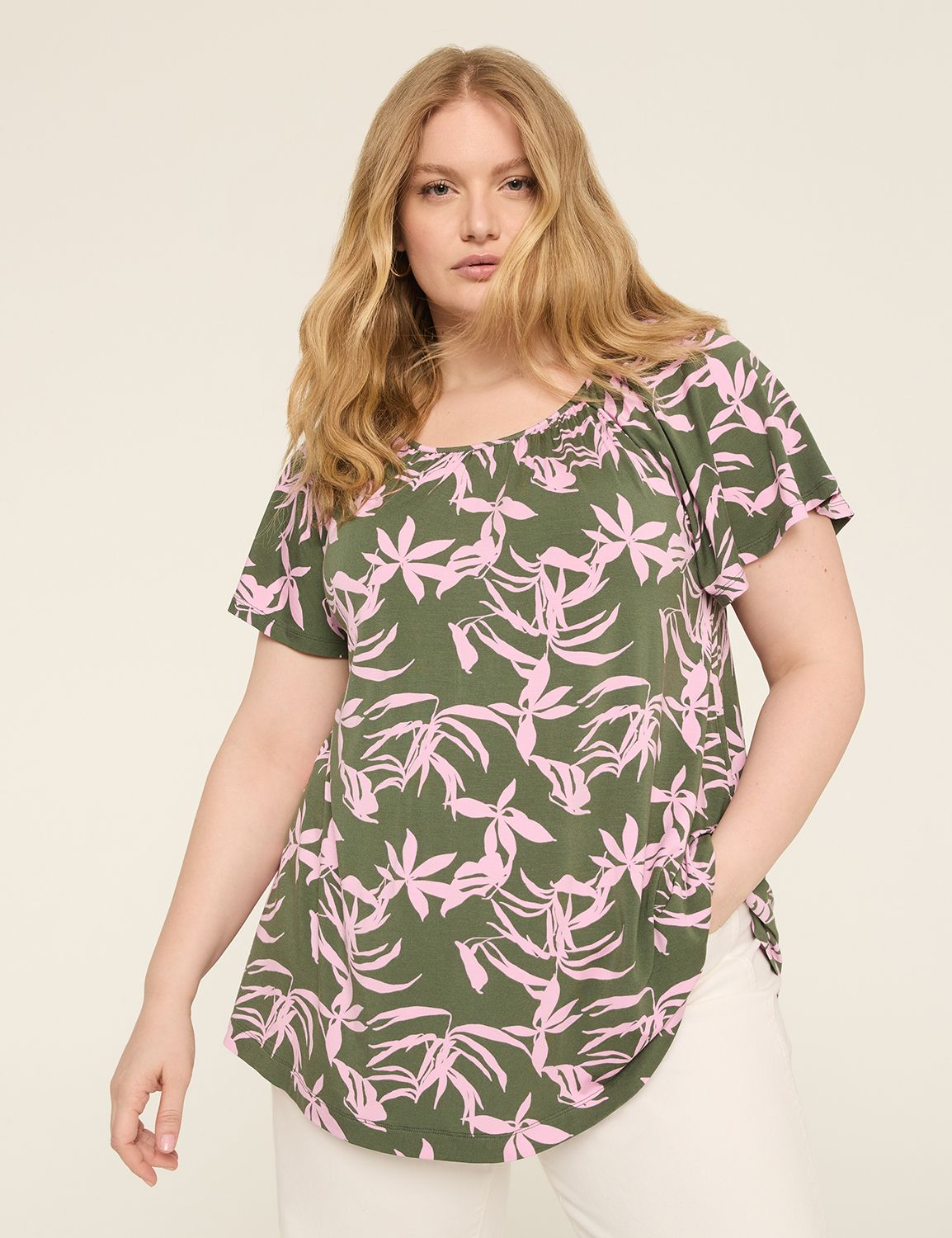 Refined Short Flutter Sleeve Boat N Product Image 1