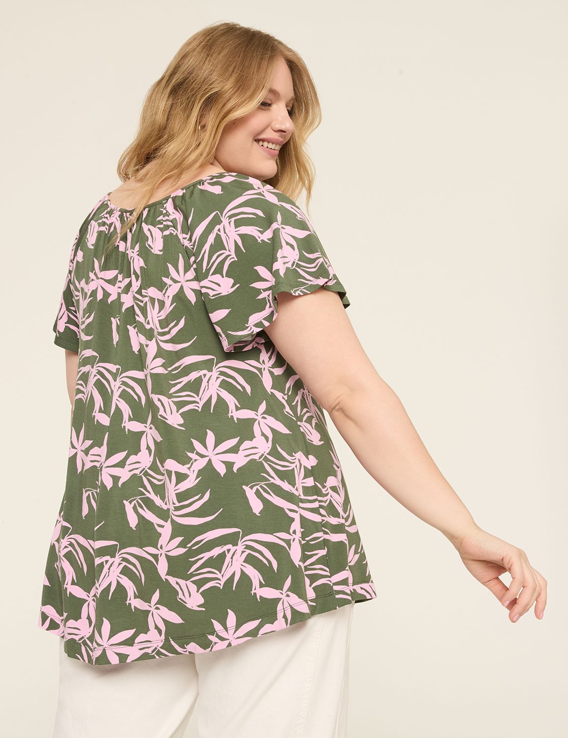 Refined Short Flutter Sleeve Boat N Product Image 2
