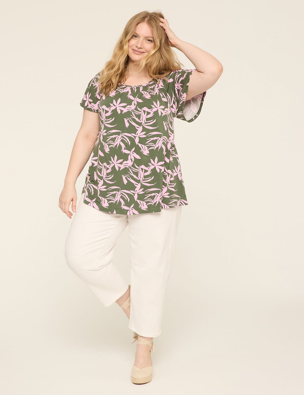 Refined Short Flutter Sleeve Boat N Product Image 3