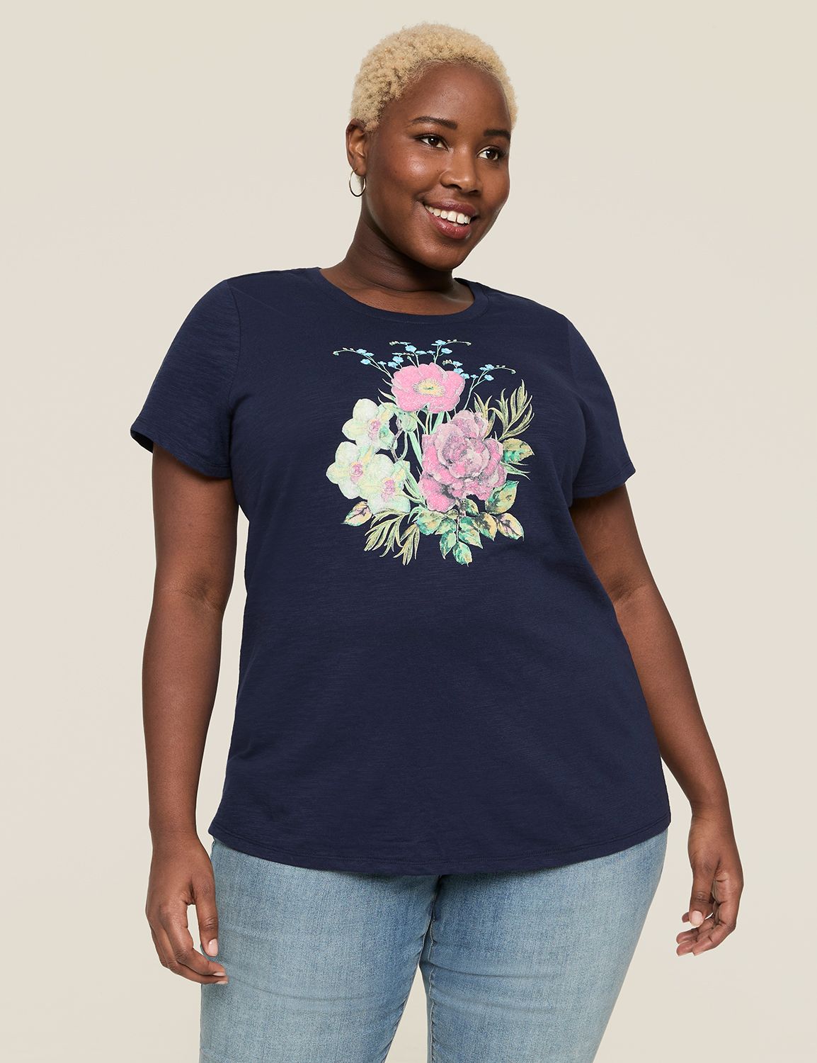 Scrunch Sleeve Crewneck Tee main image 0