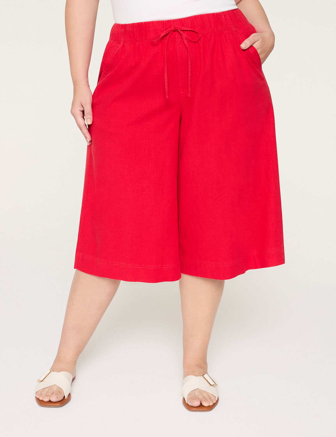 The Softest Wideleg Culotte- Linen Product Image 1
