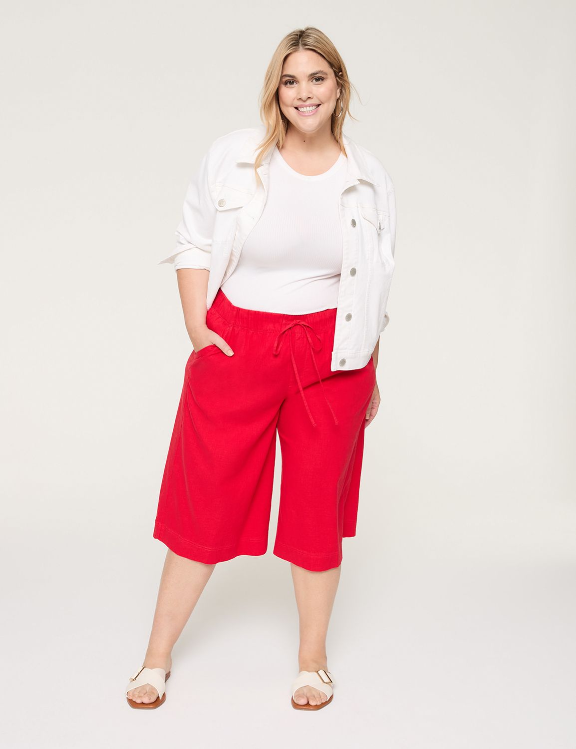 The Softest Wideleg Culotte- Linen Product Image 3