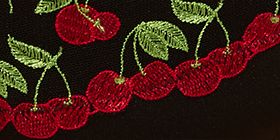 Embroidered Cherry Crotchless Brazilian