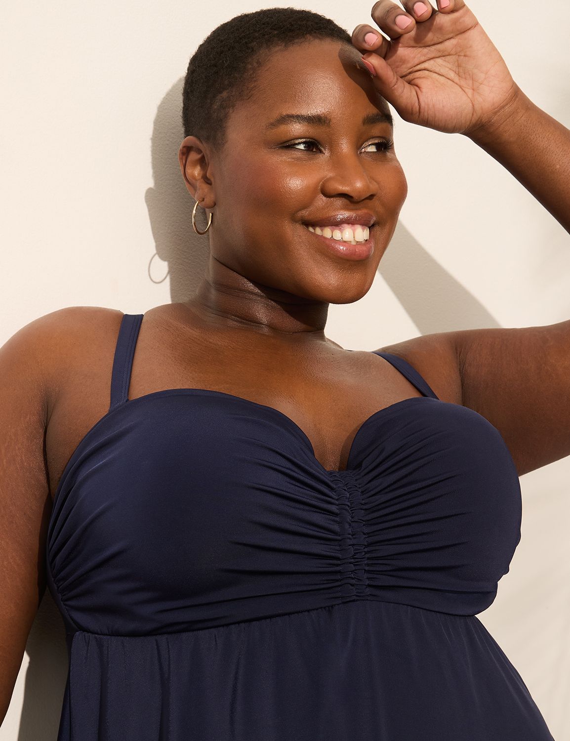 Shirred Strapless UW Swim Dress 114 Product Image 4