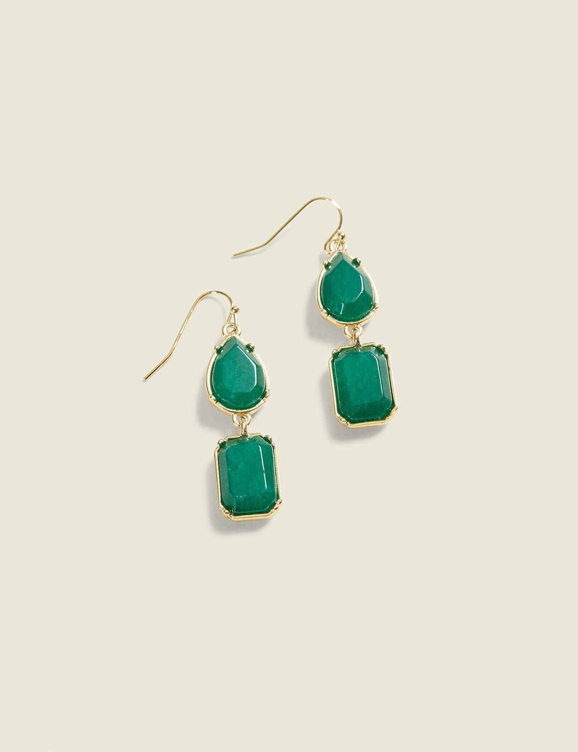 Emerald Semi Precious Drop Earrings Product Image 1