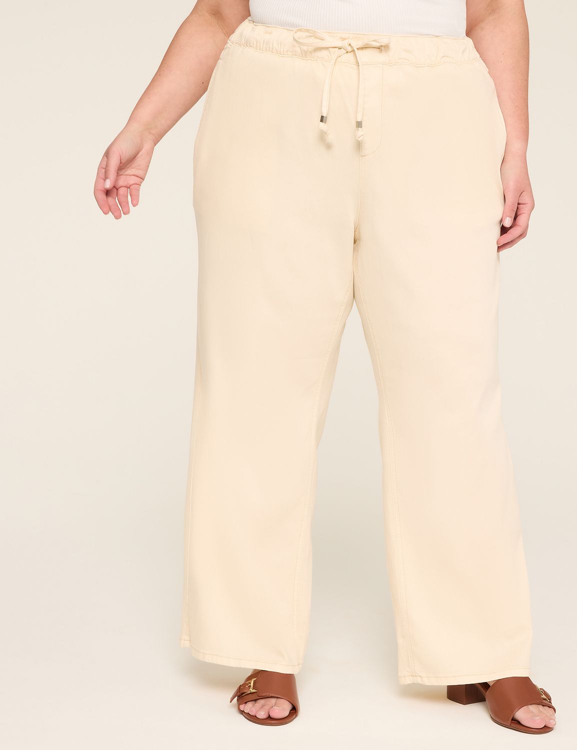 LIGHTWEIGHT PULL ON PANT- ECRU- 114 Product Image 1