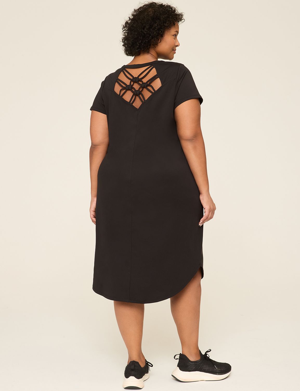 LIVI Soft Macrame-Back Midi Dress