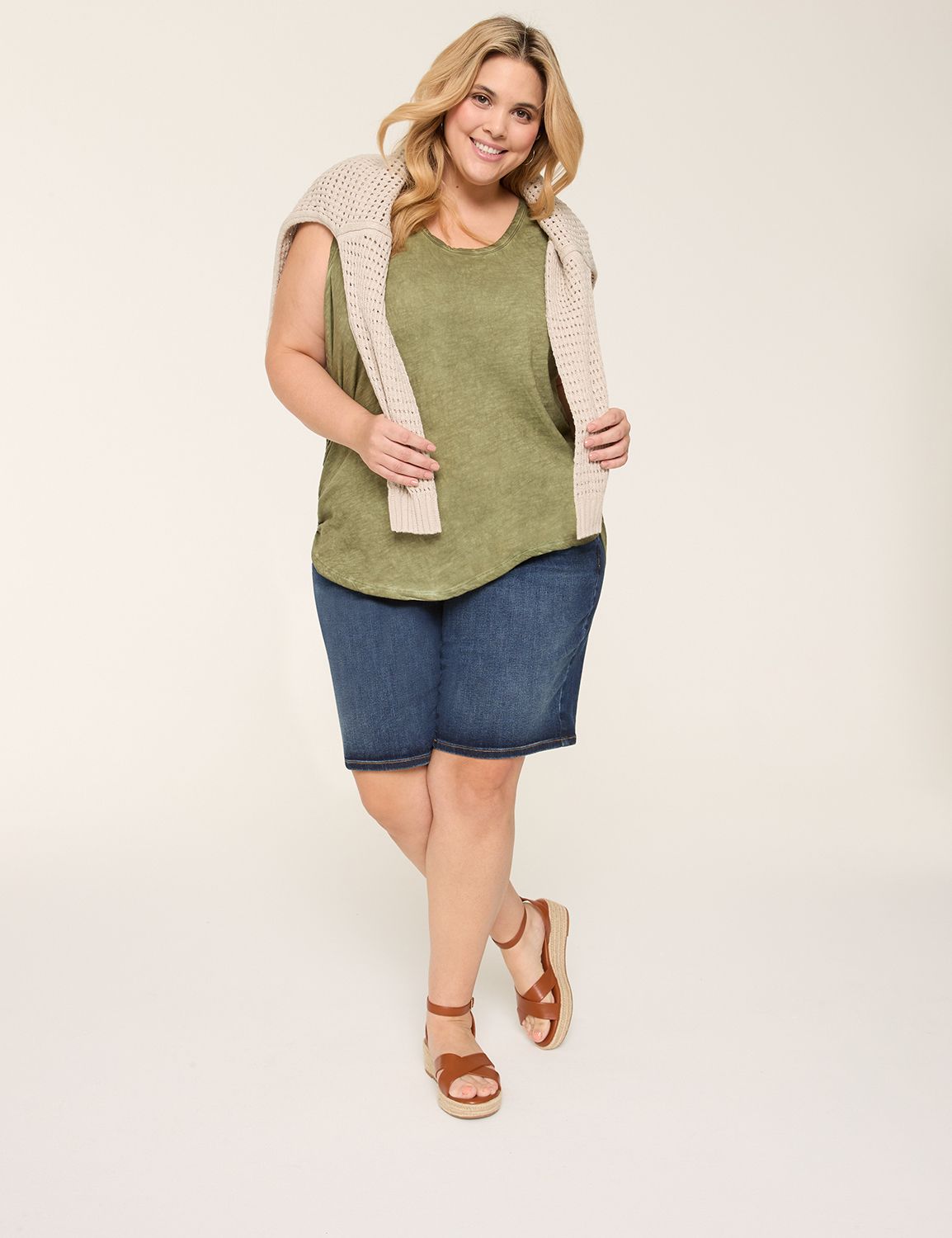 Casual Scoop Neck Side Ruched Tank Product Image 3