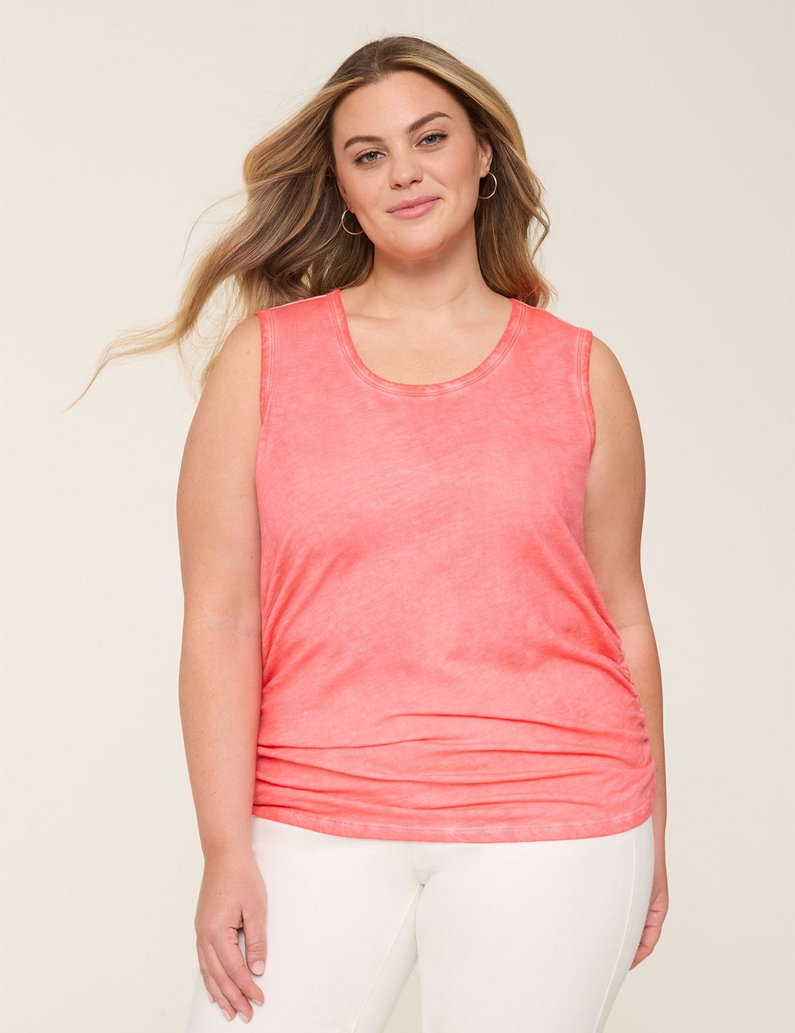 Scoop-Neck Side-Ruched Tank