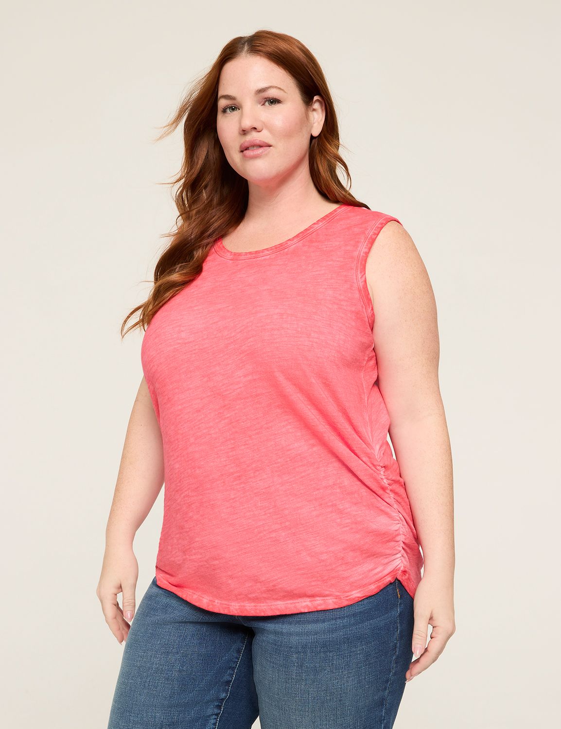 Full Size Ruched Scoop Neck Tank