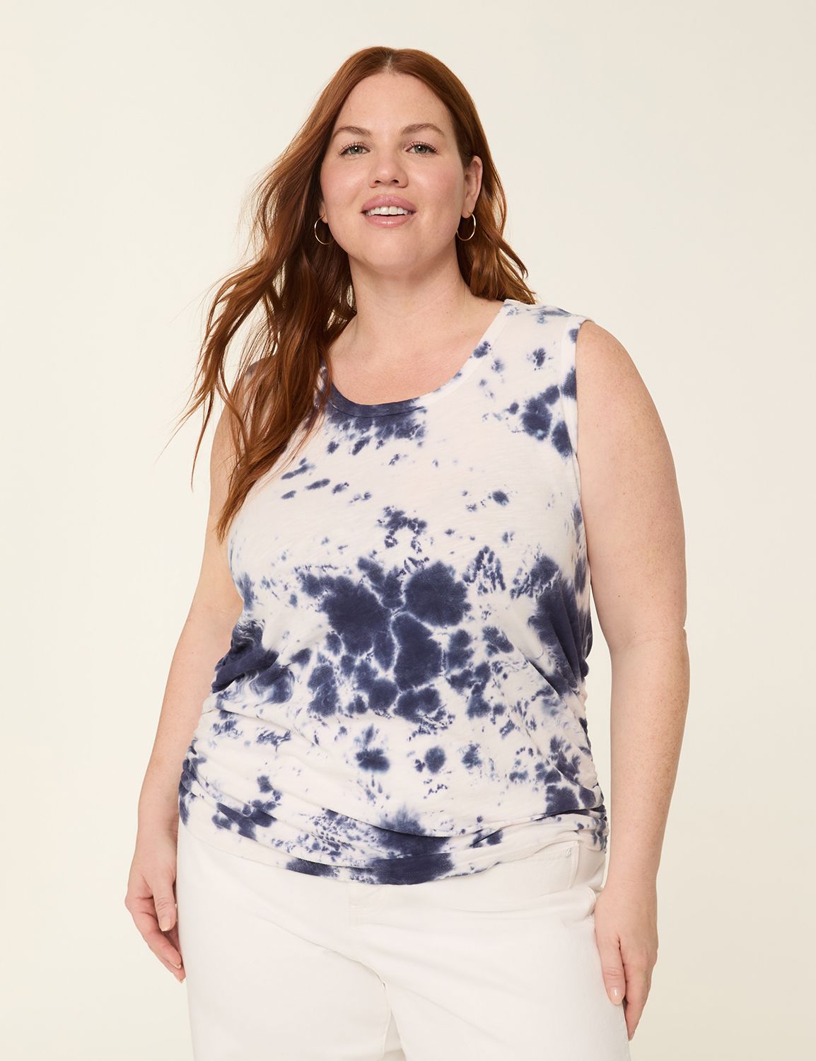 Scoop-Neck Side-Ruched Tank