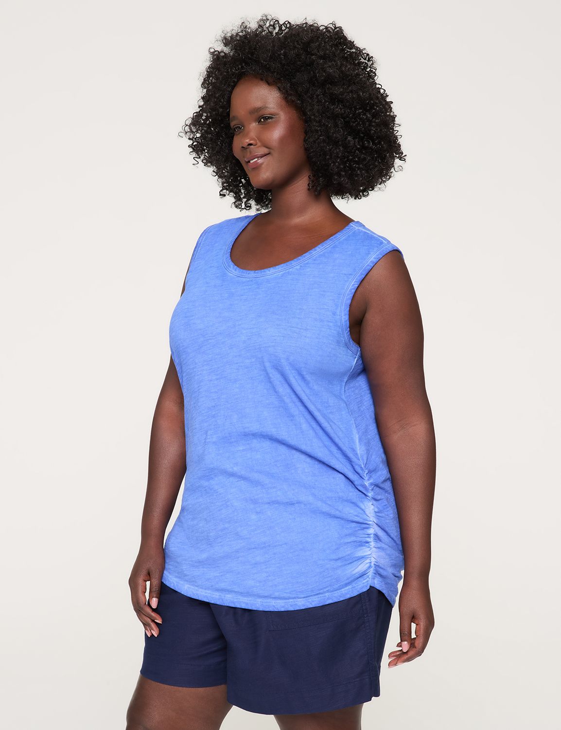 sachin and babi light blue dress Ruched Round Neck Mini Tank Dress  BintBoo