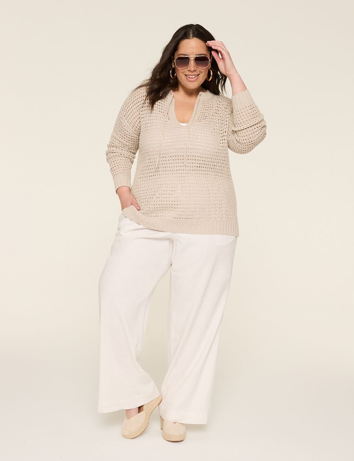 Classic Long Sleeve Notch Neck Swea Product Image 3