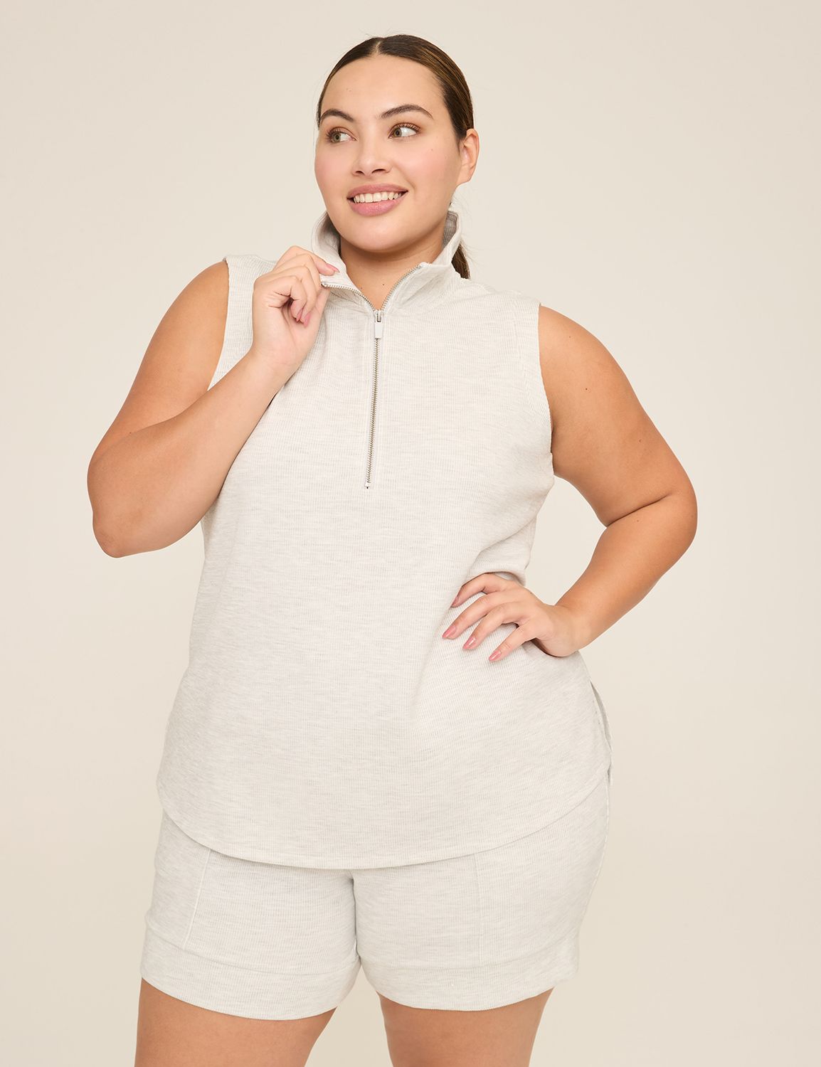 LIVI Sleeveless Journey Rib Half Zi Product Image 1