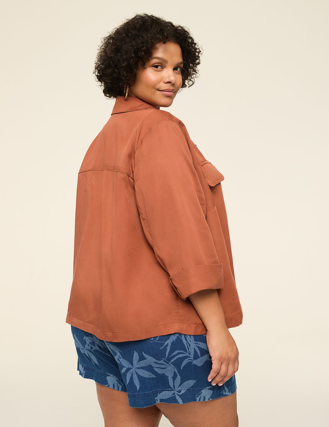 Soft Twill Button-Front Jacket