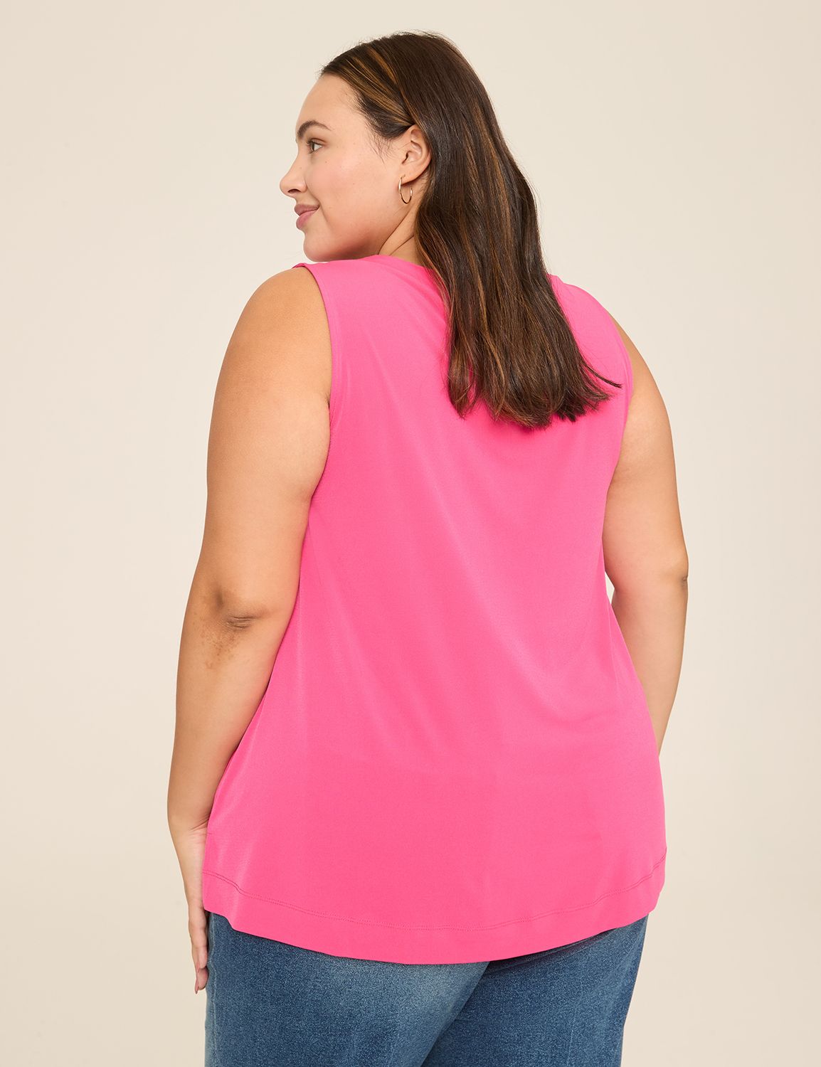 Sleeveless V Neck Side Slit Top S 1 Product Image 2