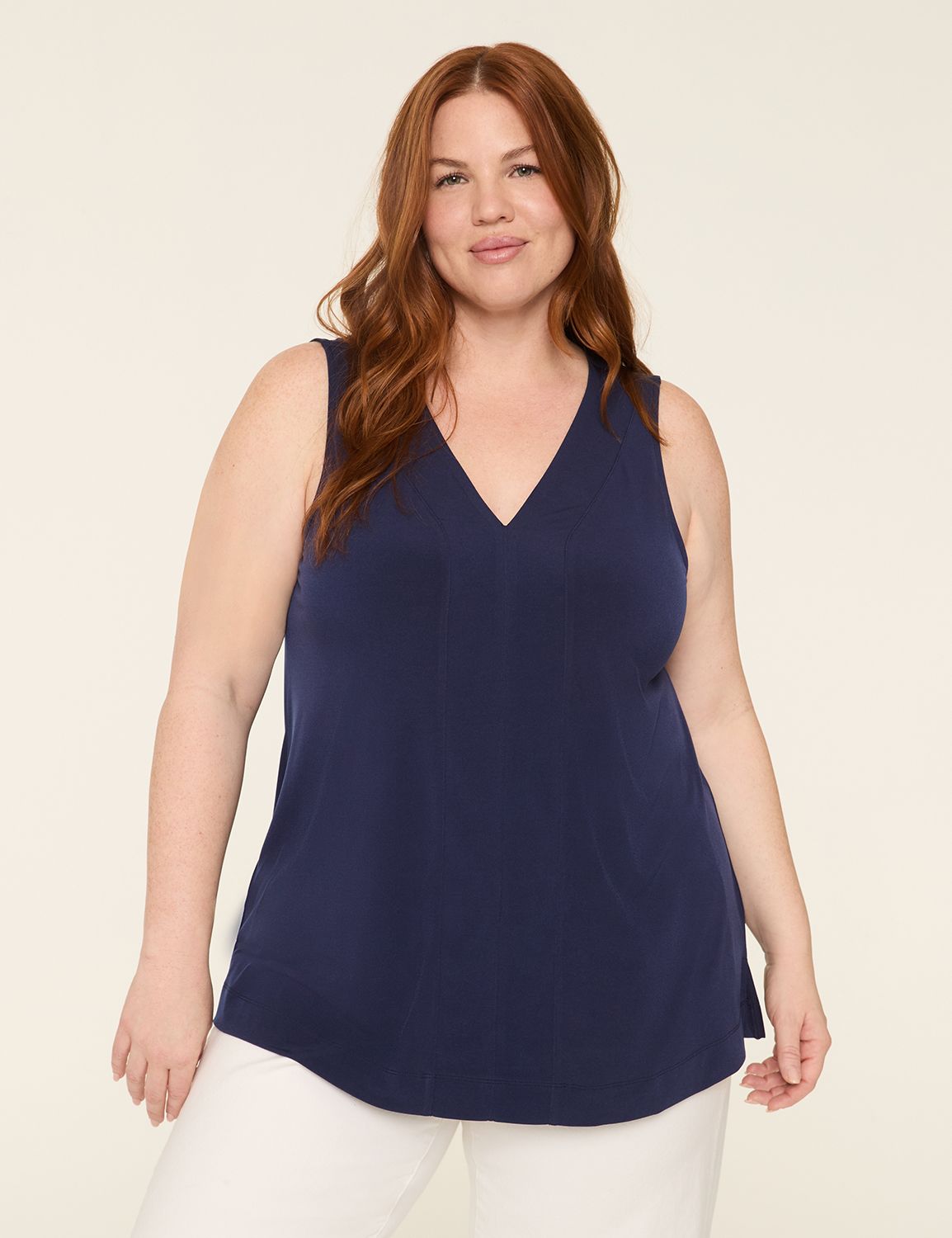Bns Round Neck 3/4 Sleeve Slit Top