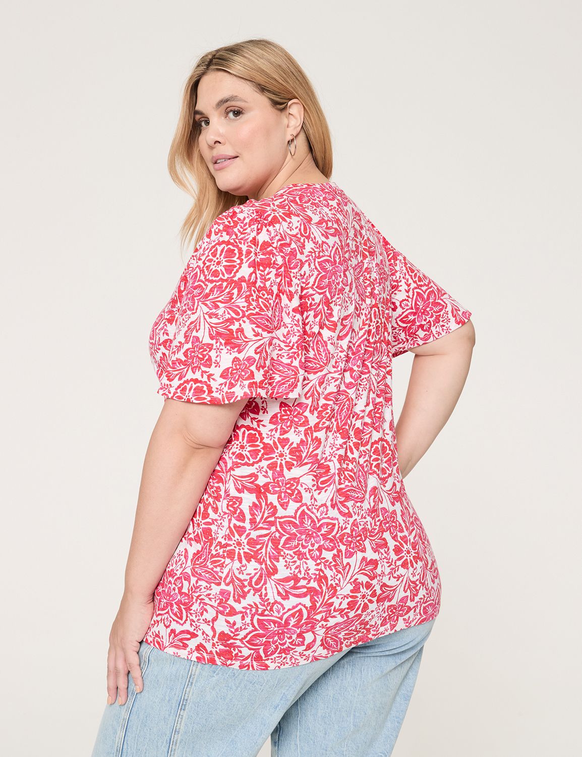 Casual Flutter Sleeve V Neck Top S Product Image 2