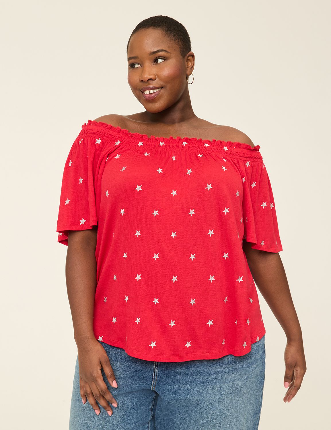 Short Flutter Sleeve Square Neck Of Product Image 1