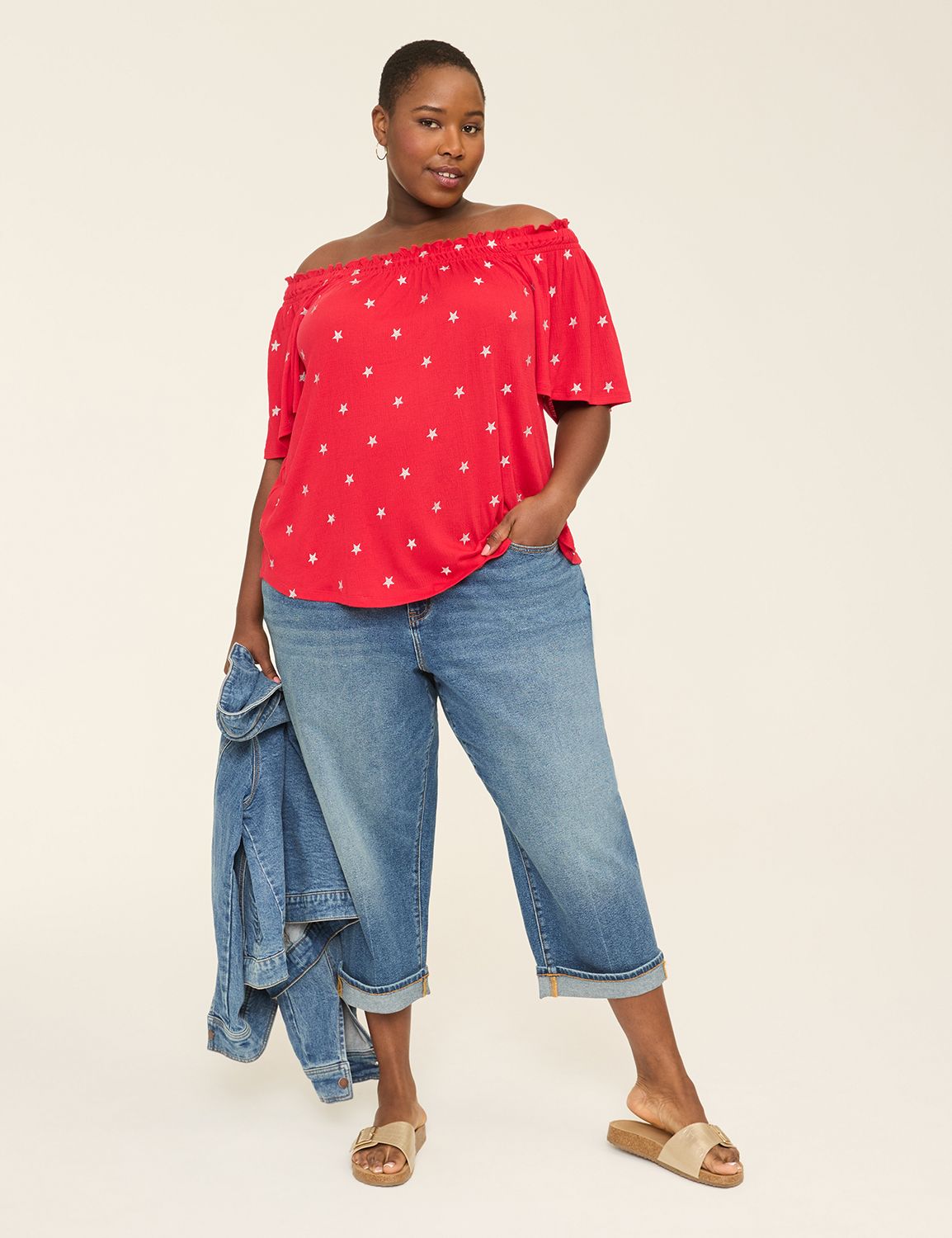 Short Flutter Sleeve Square Neck Of Product Image 3