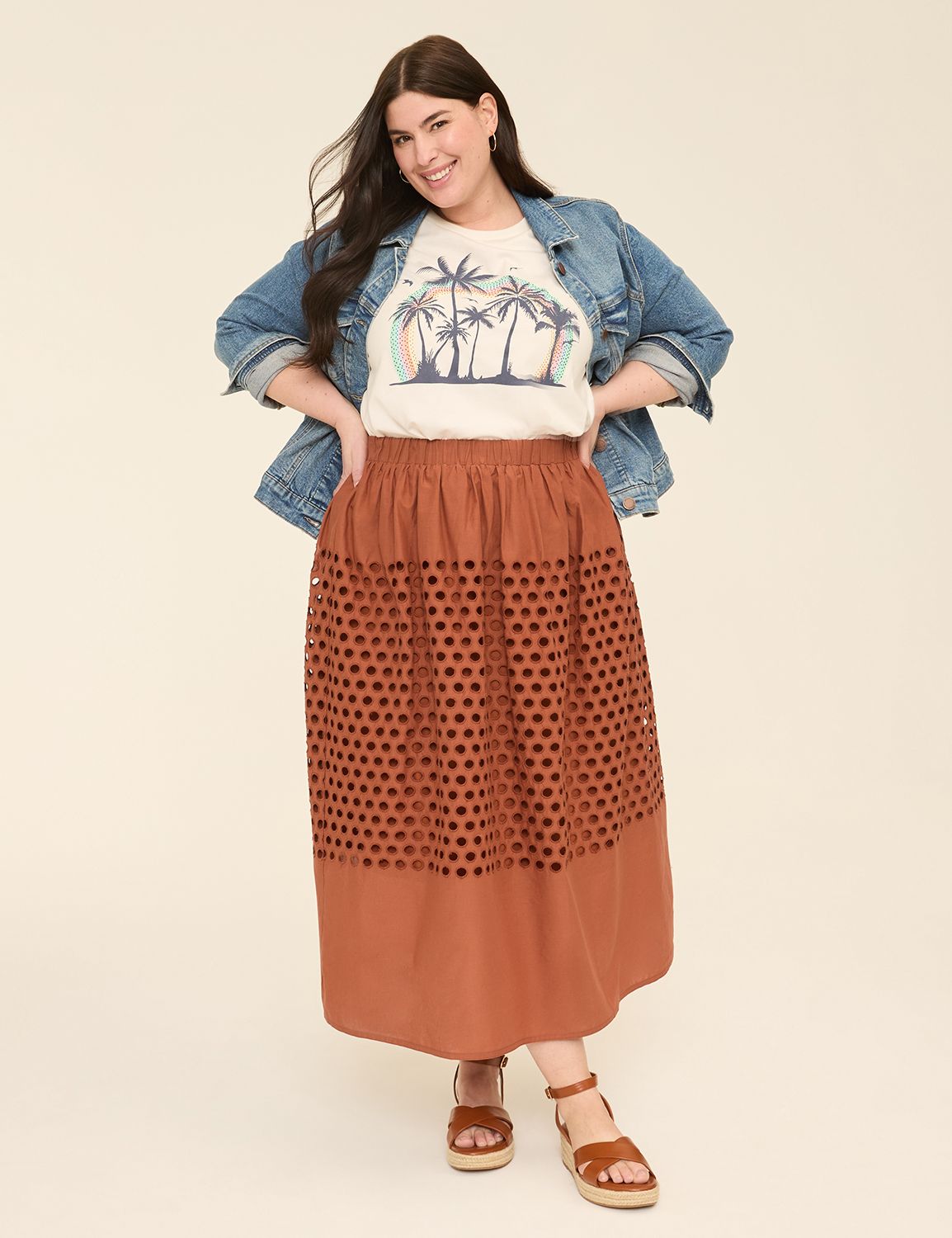 Eyelet Maxi Skirt 1145366 Product Image 3