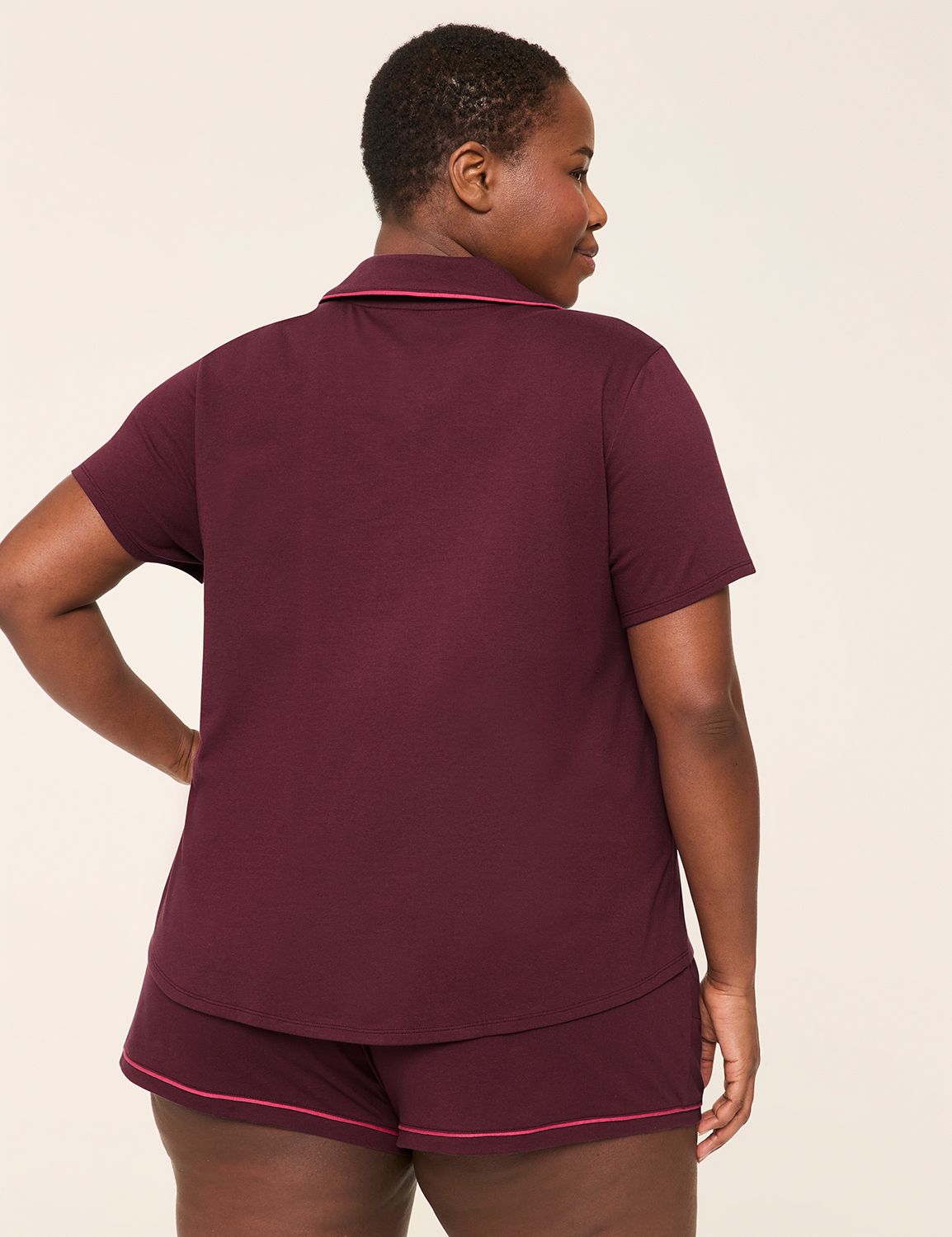 CVC Notch Neck & Short PJ Set 11460 Product Image 2