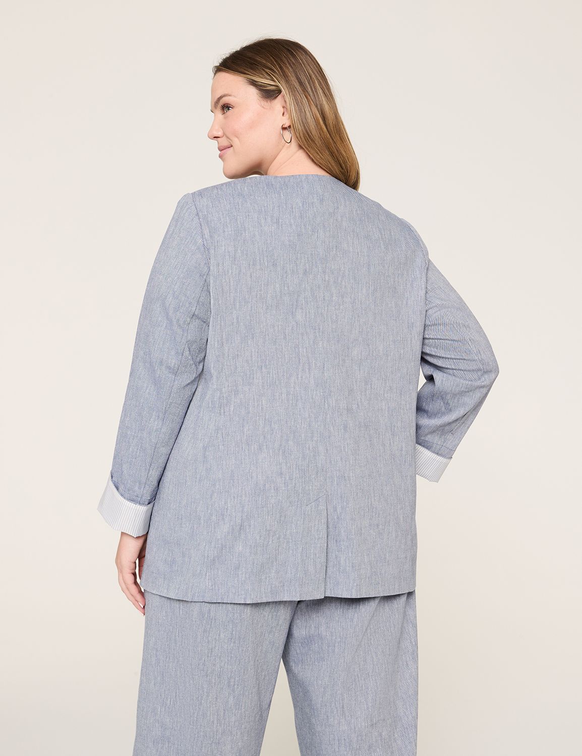 Twill Collarless Blazer | LaneBryant