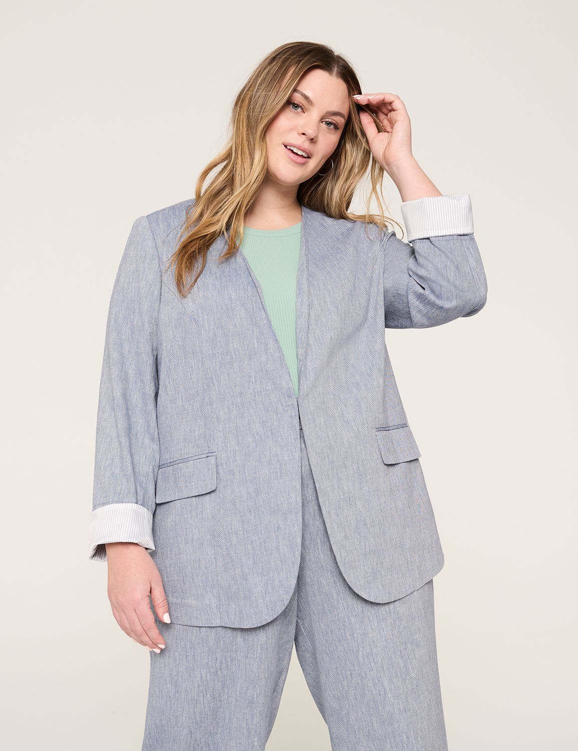 Collarless Open- Front Blazer 11451 Product Image 3