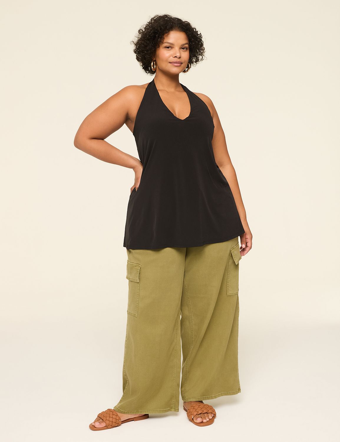 Sleeveless Halter Tie Neck Top S 11 Product Image 3