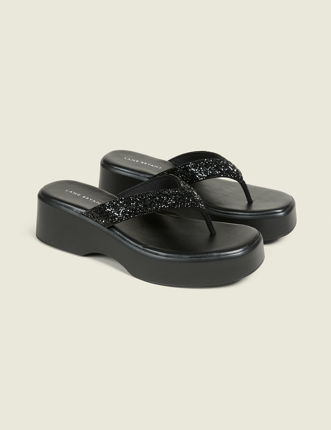 Dream Cloud Glitzy Platform Thong Sandals | LaneBryant