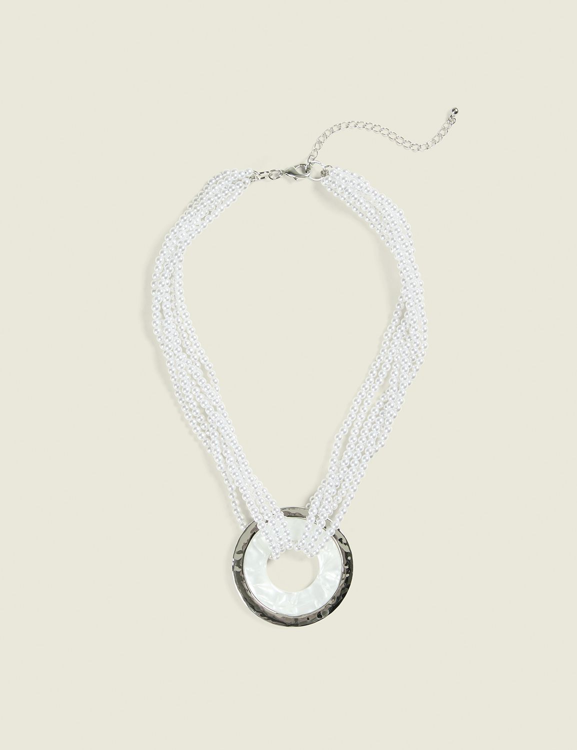 Silver & Pearl Statement Necklace Product Image 1