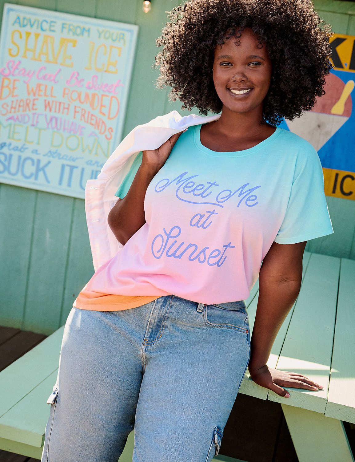 the editor's choice Tee ultimato サイズ3 Scoop-Neck Meet Me At Sunset Graphic Tee | LaneBryant