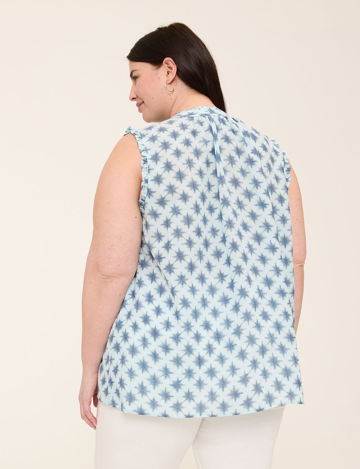 Classic Ruffle Sleeve Split Neck Po Product Image 2