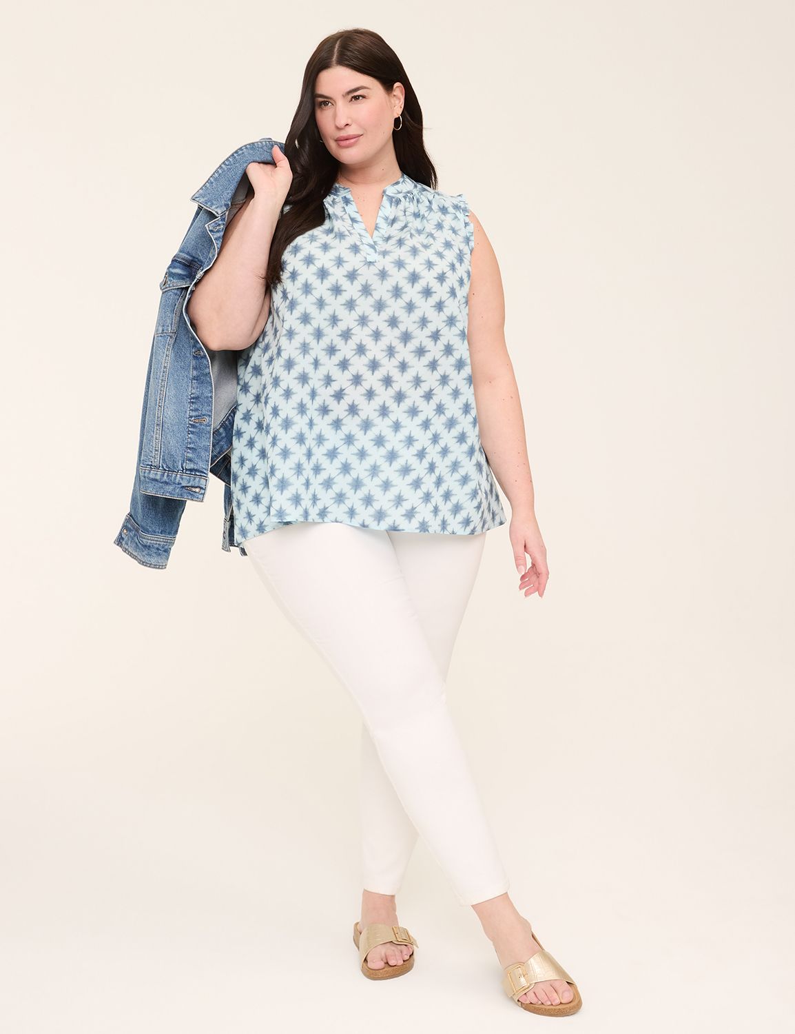 Classic Ruffle Sleeve Split Neck Po Product Image 3