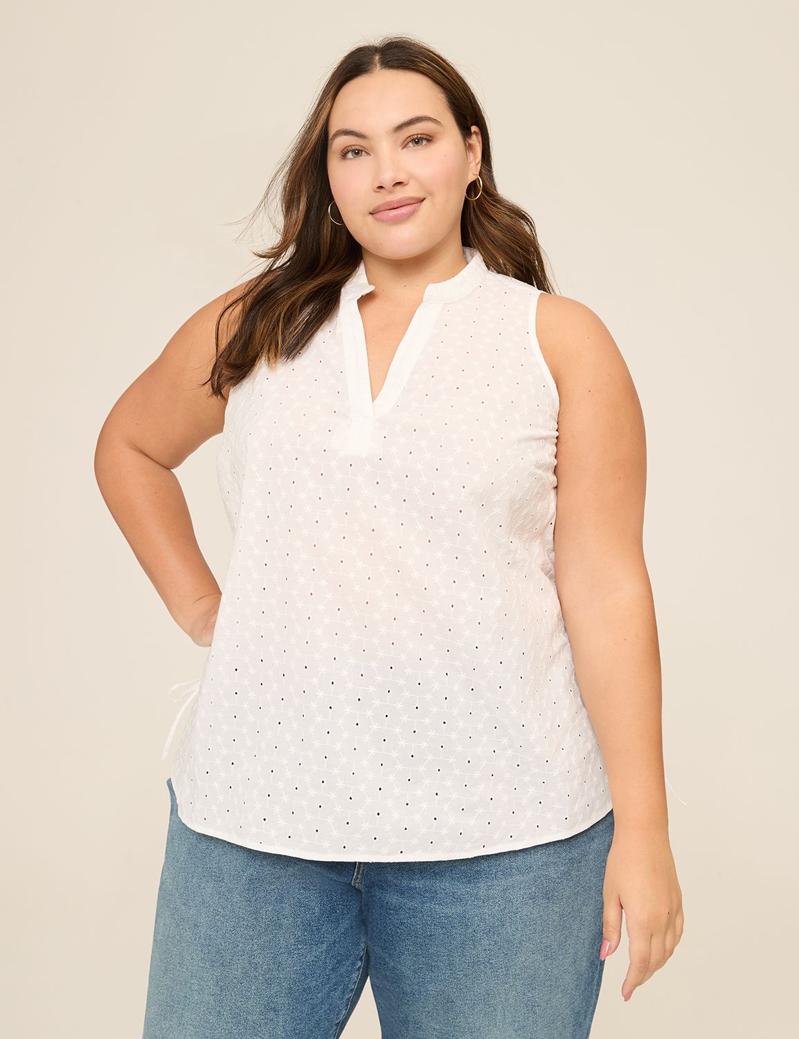 Classic Sleeveless Notch Neck Manda Product Image 1