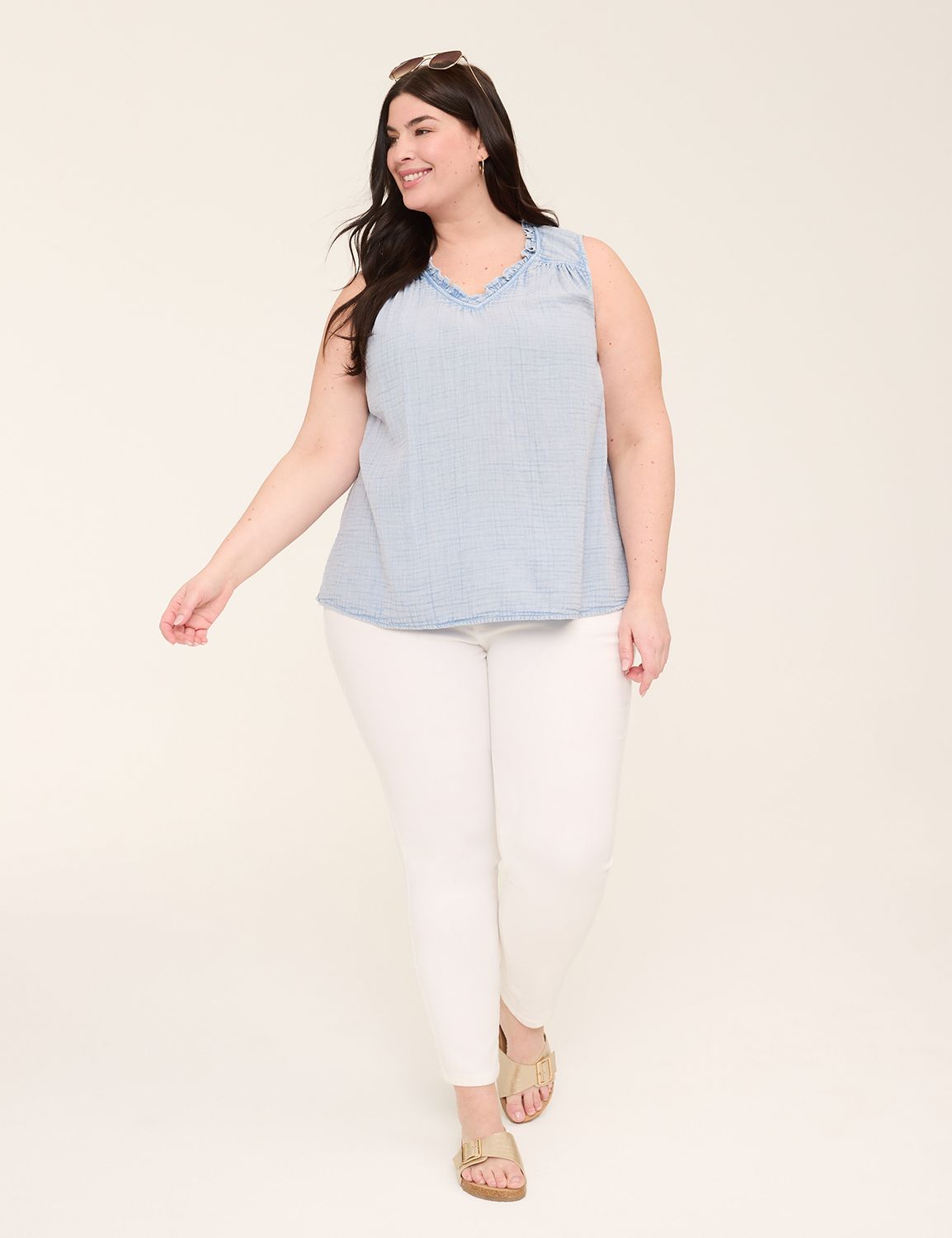 Classic Sleeveless Notch Neck Popov Product Image 3