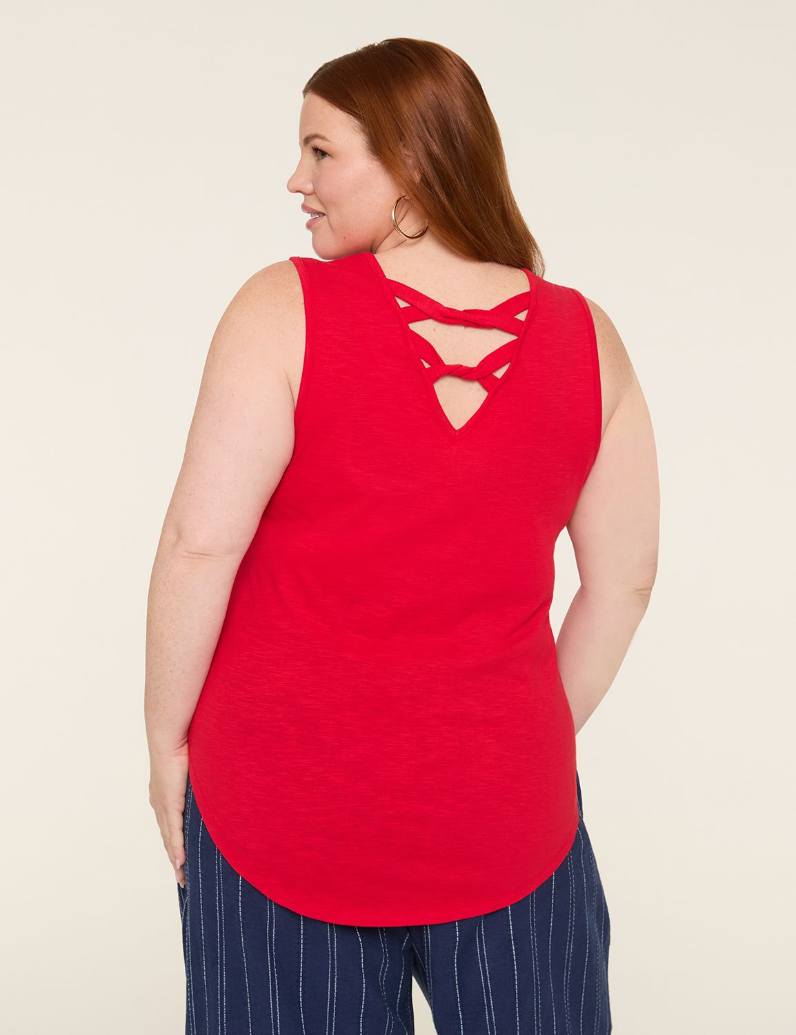 Casual Sleeveless V-Neck Strappy Ba Product Image 2