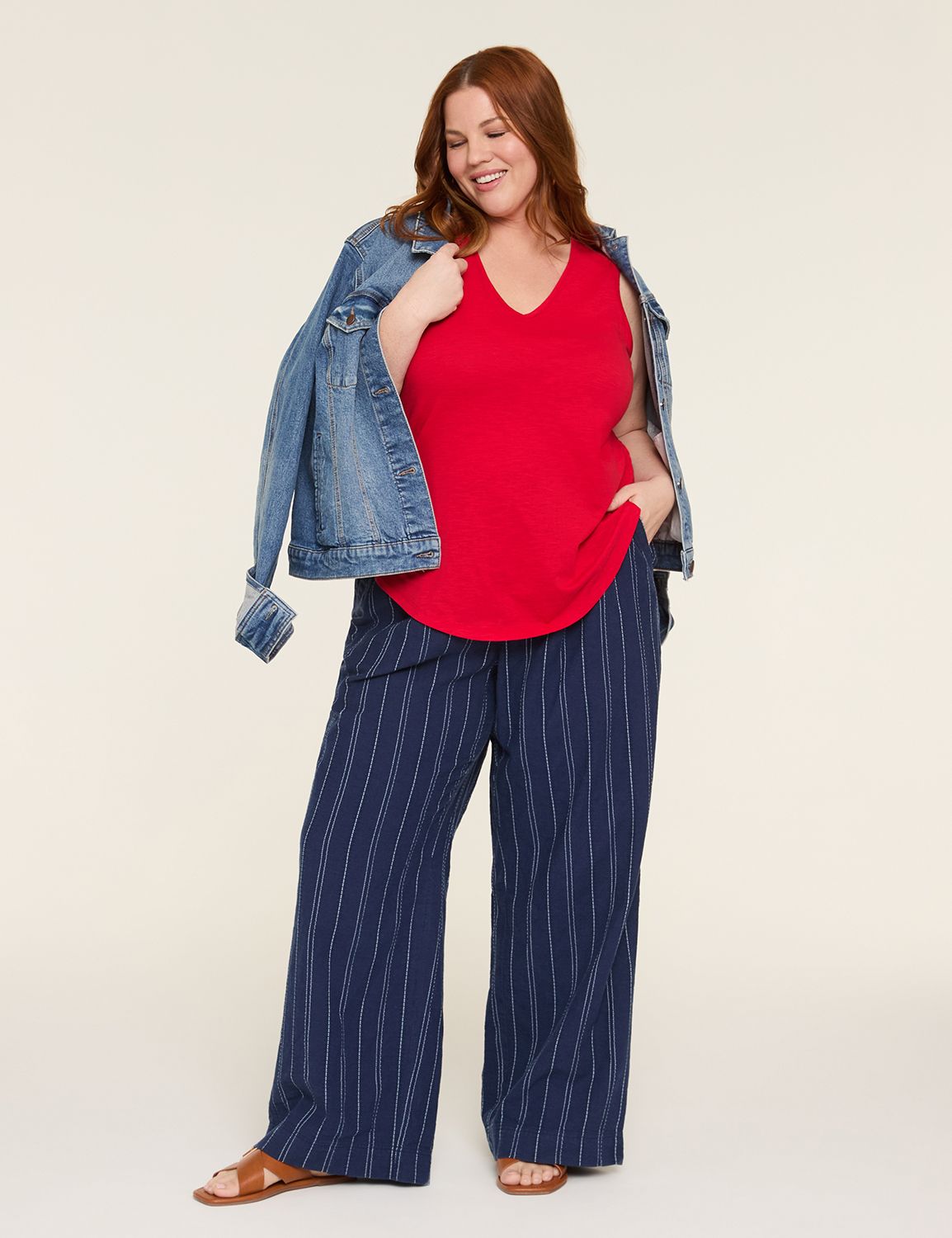 Casual Sleeveless V-Neck Strappy Ba Product Image 3