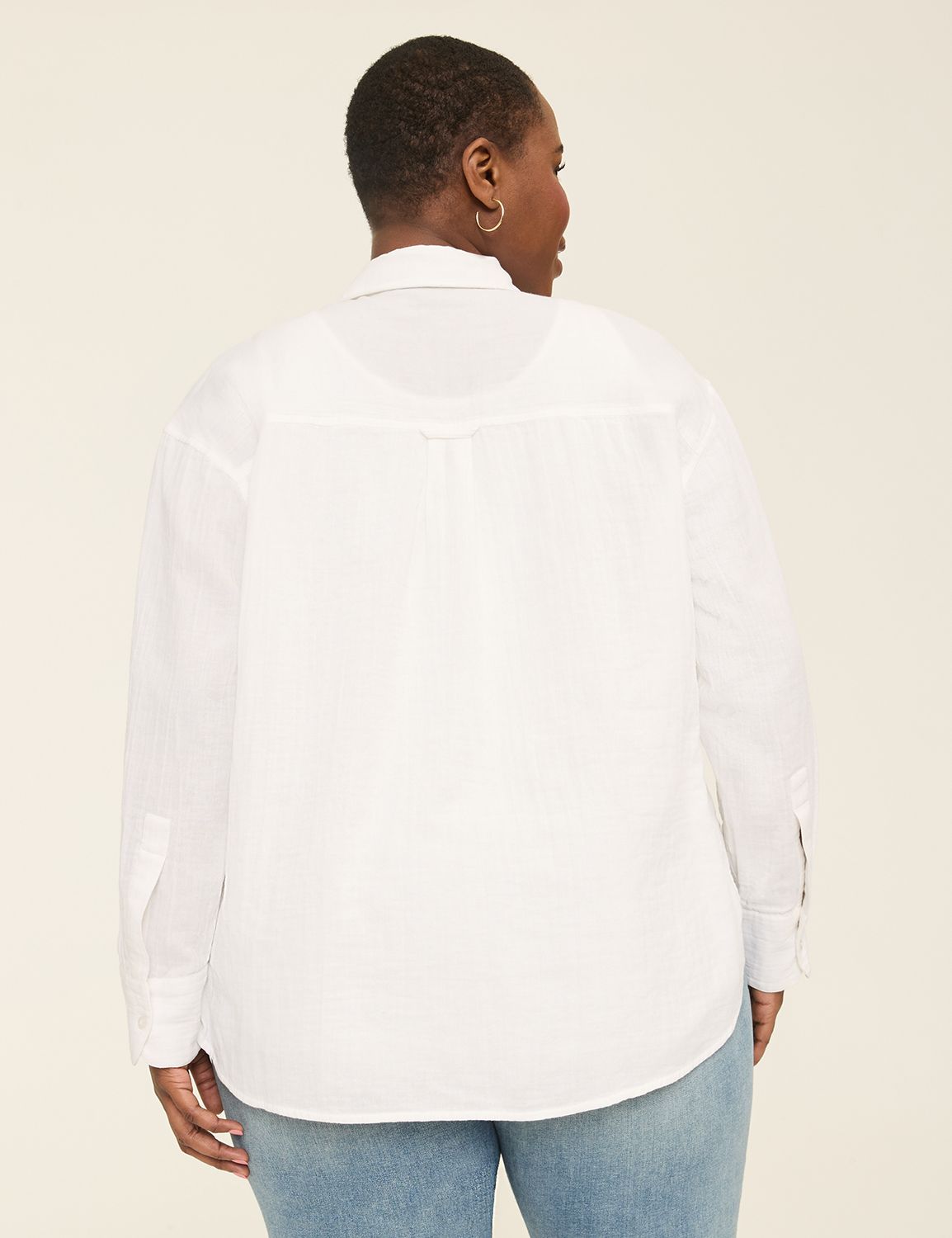 Long Sleeve Button Down Gauze Top S Product Image 2