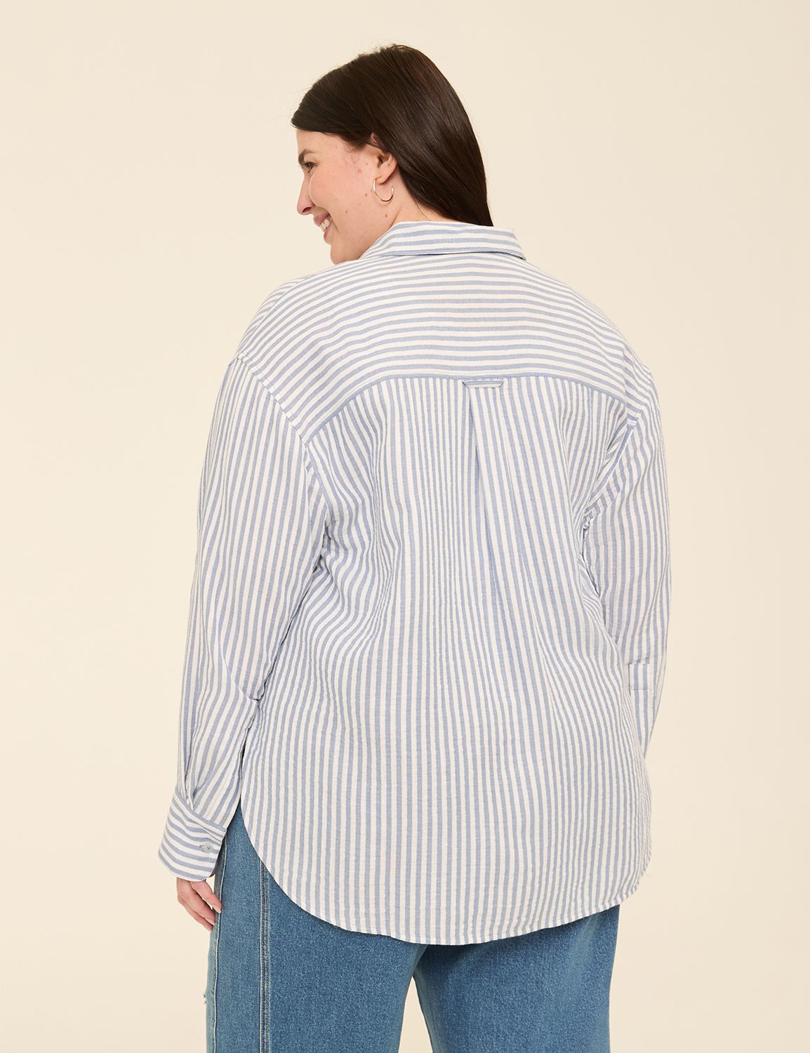 Long Sleeve Button Down Gauze Top S Product Image 2
