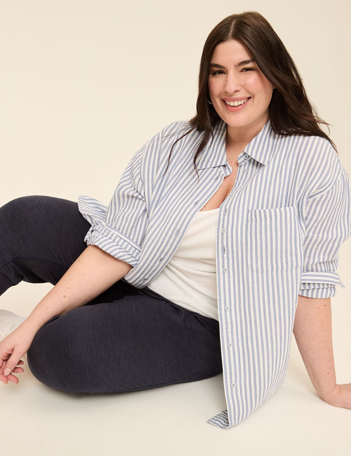 Long Sleeve Button Down Gauze Top S Product Image 4